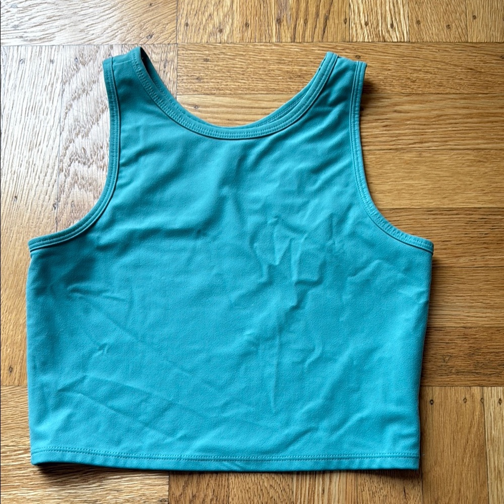Zella Teal Cropped Tank Top